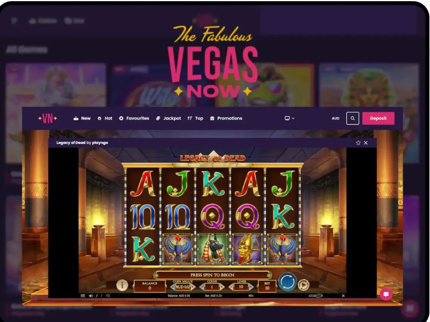VegasNow Casino Games